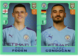 Phil Foden - İlkay Gündoğan Panini 2020 FIFA 365 #43