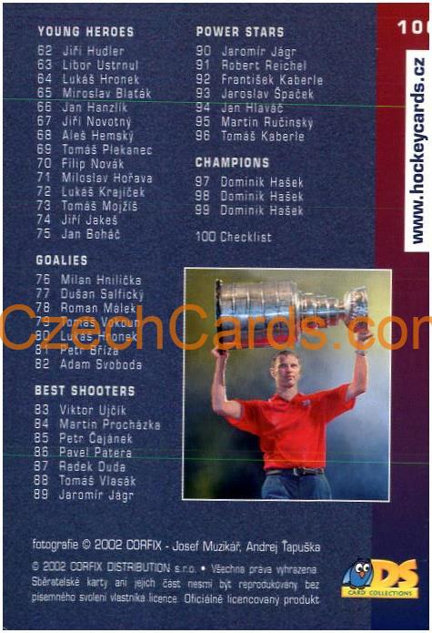 Dominik Hašek DS 2002/03 hokejová kartička seznam #100