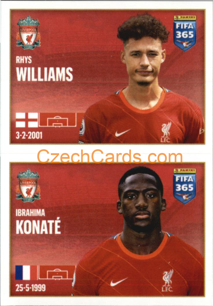 Rhys Williams / Ibrahima Konaté 2022 Panini FIFA 365 sticker #51