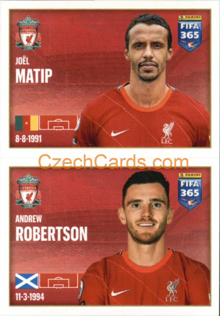 Joël Matip / Andrew Robertson 2022 Panini FIFA 365 sticker #52