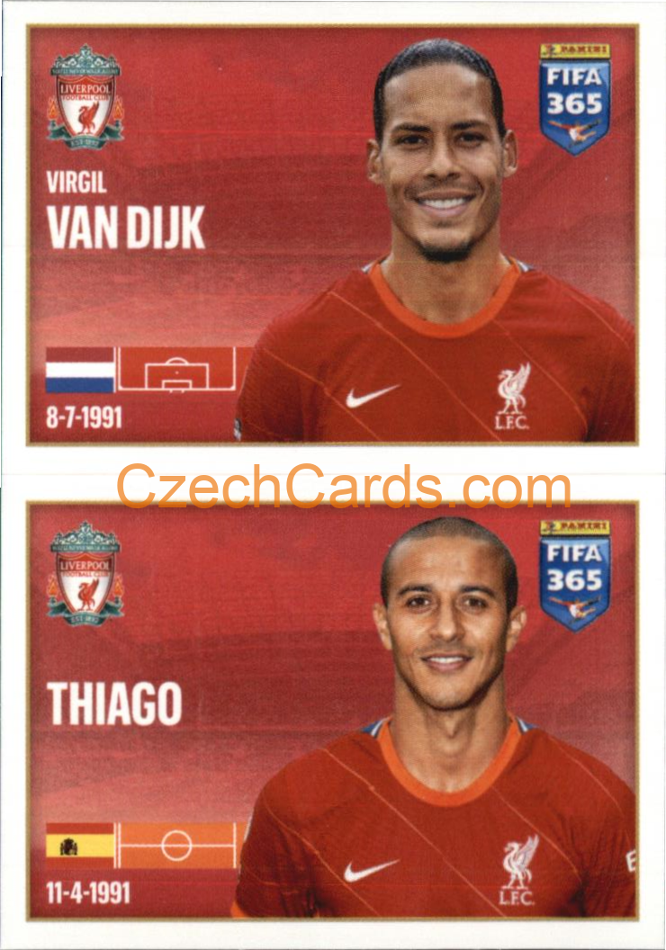 Virgil van Dijk / Thiago Alcántara 2022 Panini FIFA 365 sticker #53