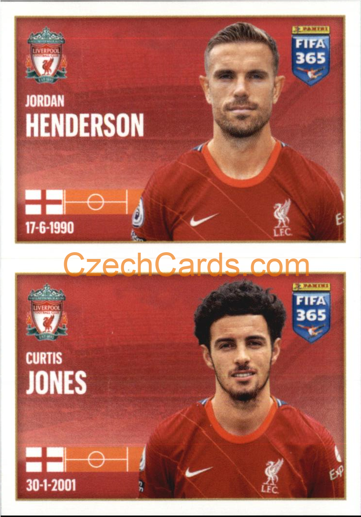 Jordan Henderson / Curtis Jones 2022 Panini FIFA 365 sticker #54