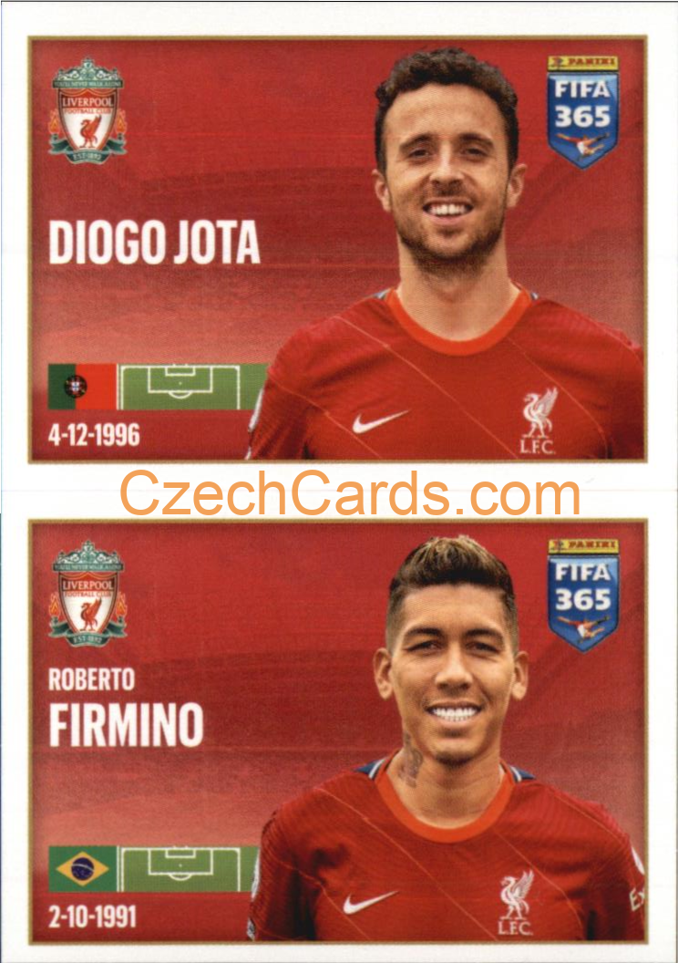 Diogo Jota / Roberto Firmino 2022 Panini FIFA 365 sticker #57
