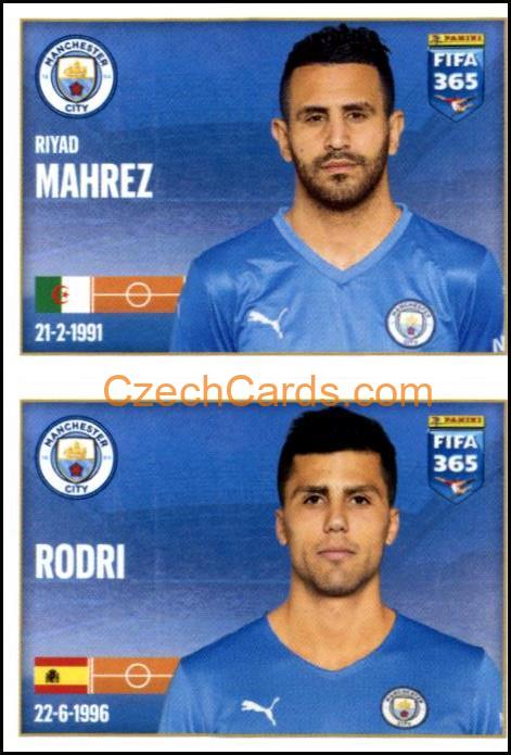 Riyad Mahrez / Rodri 2022 Panini FIFA 365 sticker #71