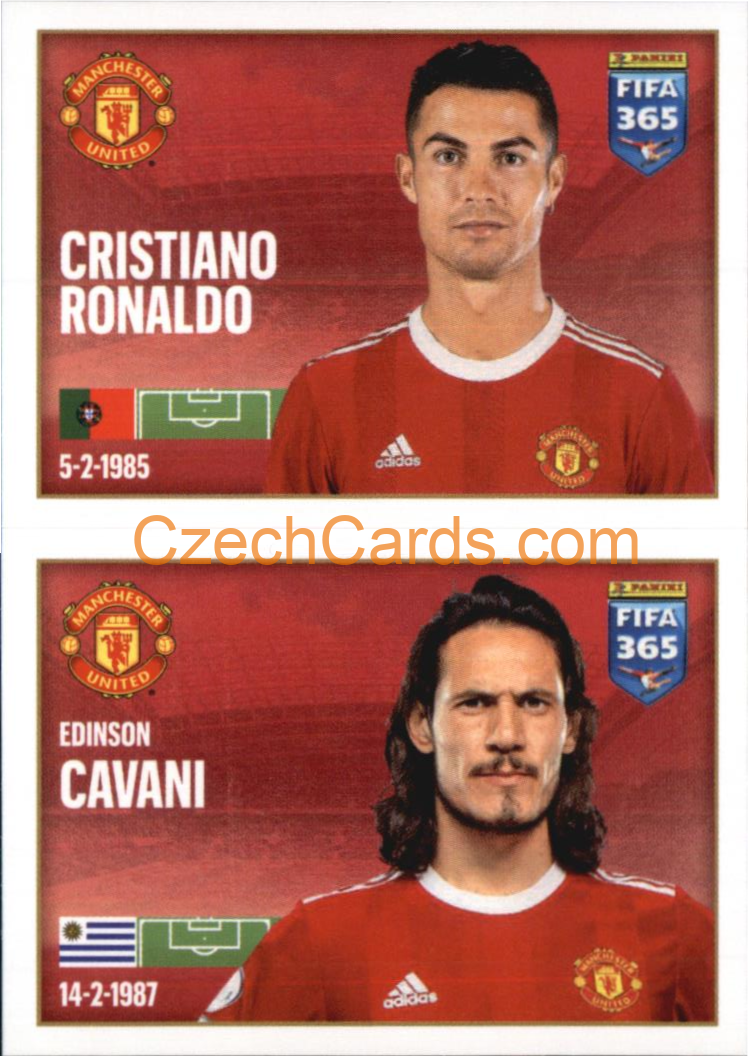 Cristiano Ronaldo / Edinson Cavani 2022 Panini FIFA 365 sticker #86