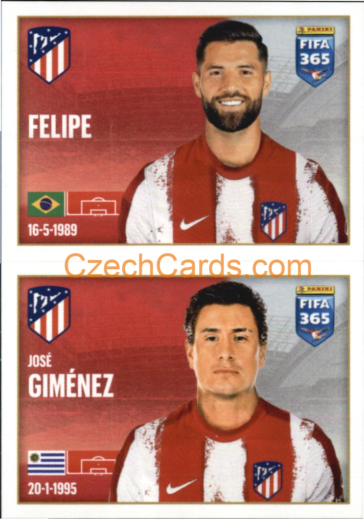 Felipe / José Giménez 2022 Panini FIFA 365 sticker #95