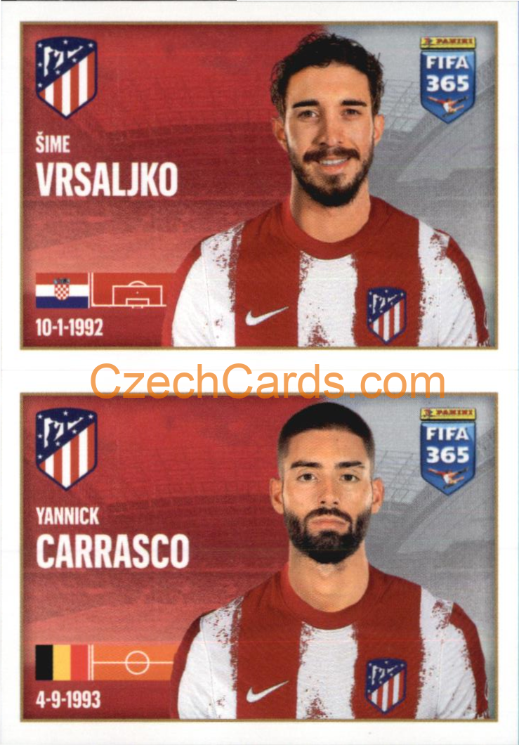 Šime Vrsaljko / Yannick Carrasco 2022 Panini FIFA 365 sticker #98