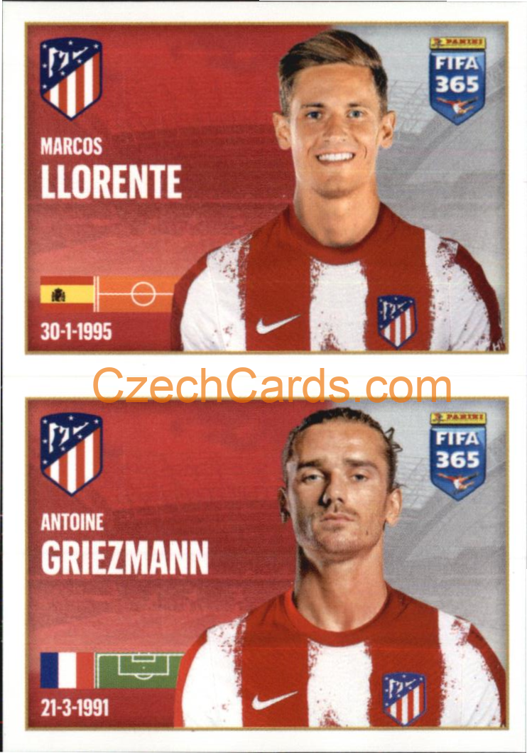 Marcos Llorente / Antoine Griezmann 2022 Panini FIFA 365 sticker #102