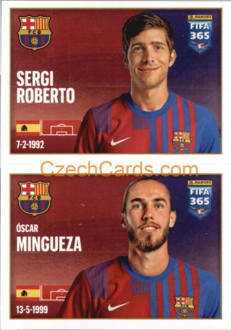 Sergi Roberto / Óscar Mingueza 2022 Panini FIFA 365 sticker #113