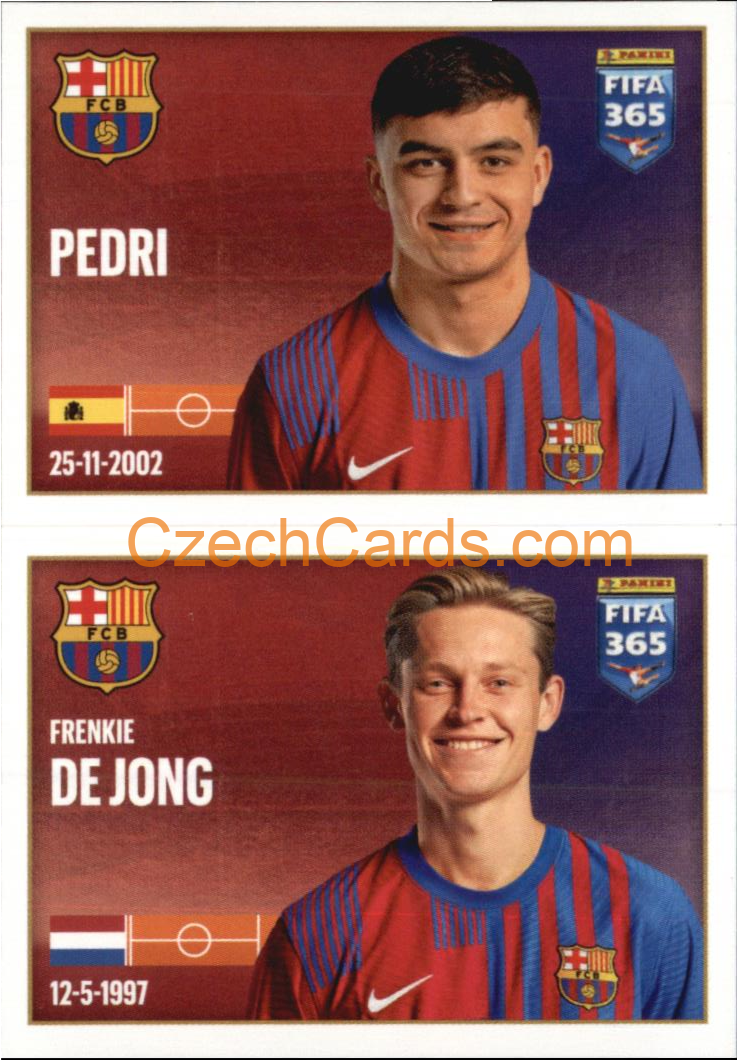 Pedri / Frenkie de Jong 2022 Panini FIFA 365 sticker #114