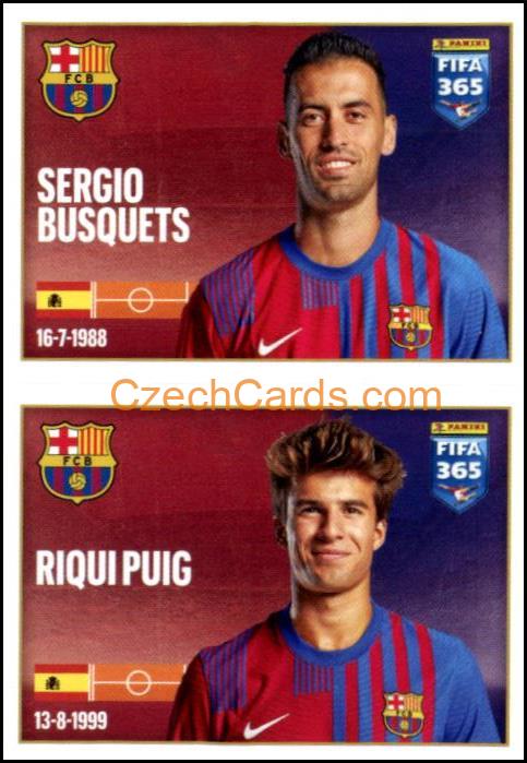 Sergio Busquets / Riqui Puig 2022 Panini FIFA 365 sticker #115