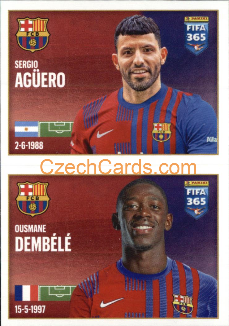 Sergio Agüero / Ousmane Dembélé 2022 Panini FIFA 365 sticker #116