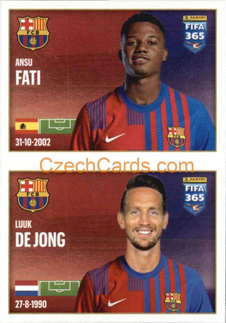 Ansu Fati / Luuk de Jong 2022 Panini FIFA 365 sticker #117