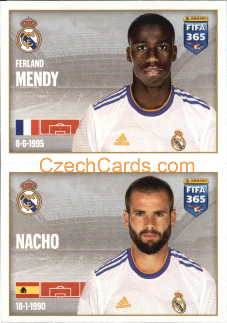 Ferland Mendy / Nacho Fernández 2022 Panini FIFA 365 sticker #127