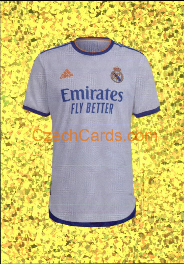 Real Madrid C.F. team uniform 2022 Panini FIFA 365 sticker foil #137