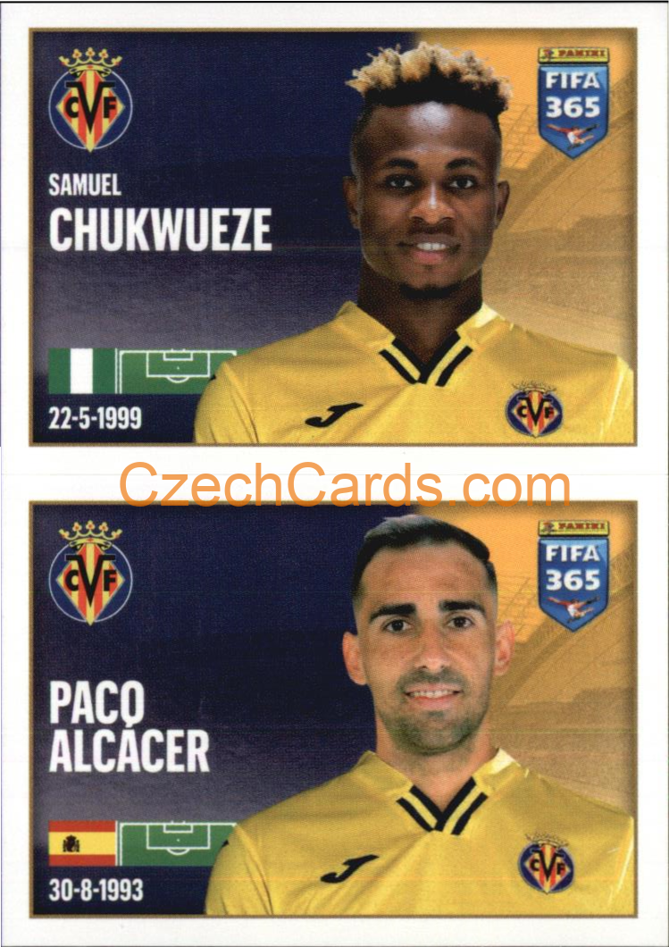 Samuel Chukwueze / Paco Alcácer 2022 Panini FIFA 365 sticker #147