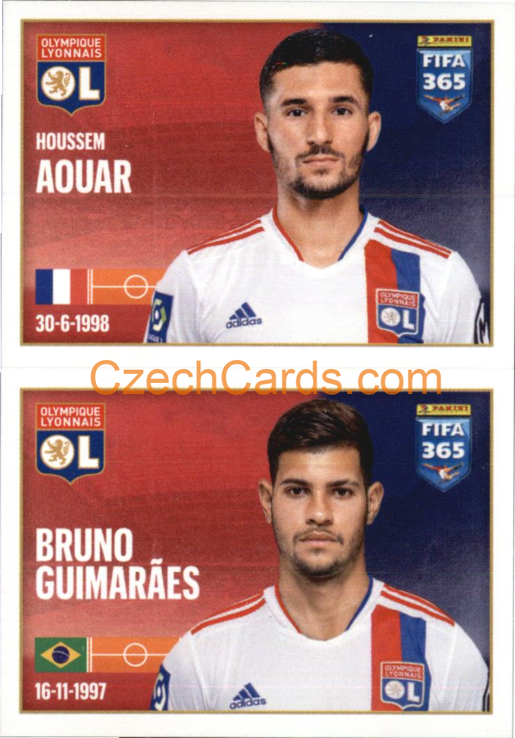 Houssem Aouar / Bruno Guimarães 2022 Panini FIFA 365 sticker #159