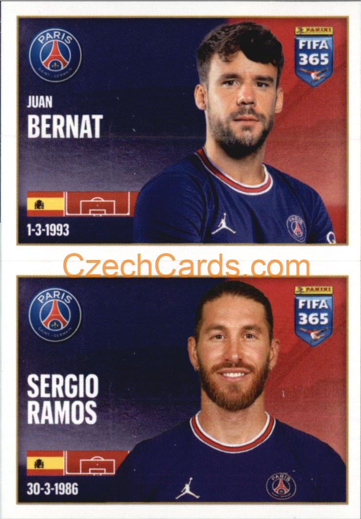 Juan Bernat / Sergio Ramos 2022 Panini FIFA 365 sticker #170