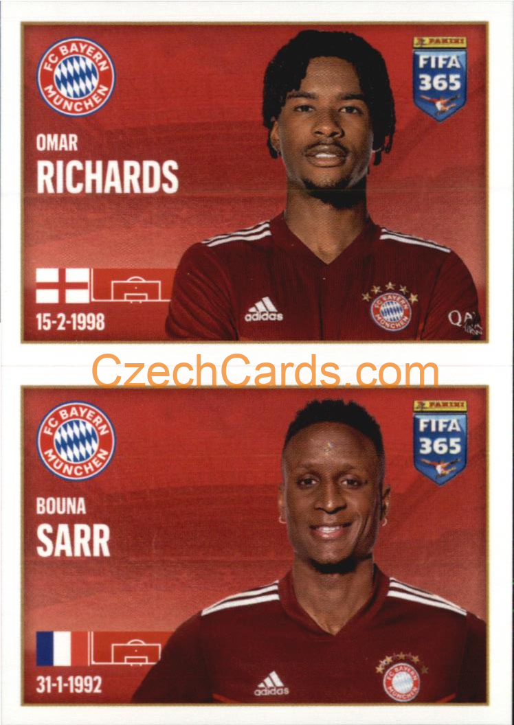 Omar Richards / Bouna Sarr 2022 Panini FIFA 365 sticker #186