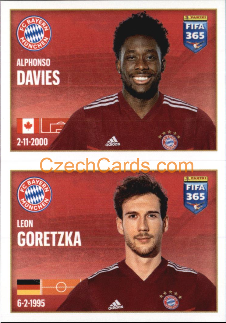 Alphonso Davies / Leon Goretzka 2022 Panini FIFA 365 sticker #188