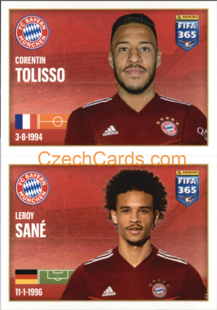 Corentin Tolisso / Leroy Sané 2022 Panini FIFA 365 sticker #190