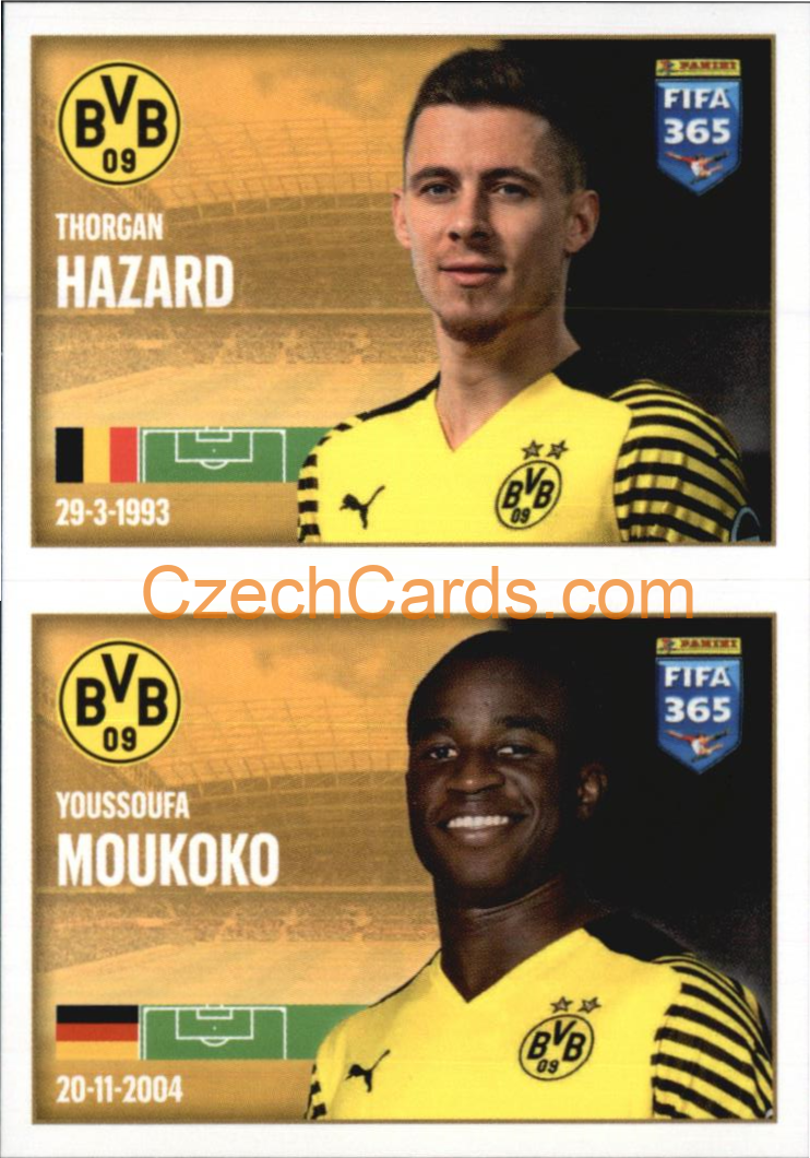 Thorgan Hazard / Youssoufa Moukoko 2022 Panini FIFA 365 sticker #207