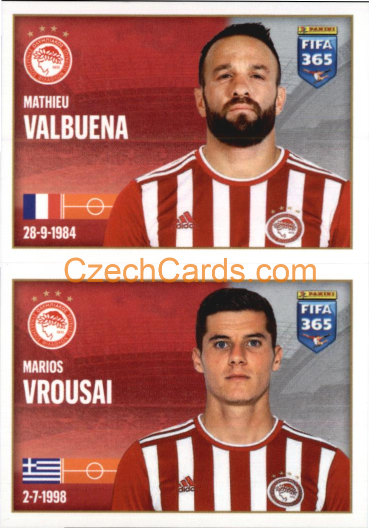 Mathieu Valbuena / Marios Vrousai 2022 Panini FIFA 365 sticker #221