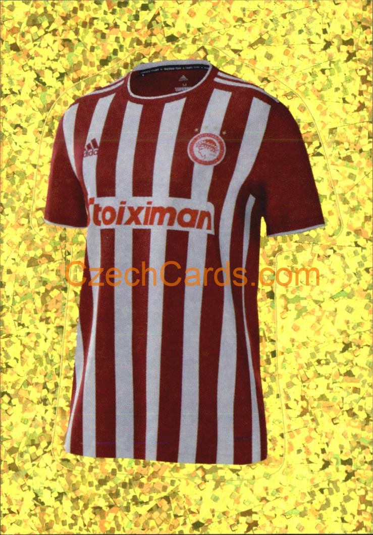 Olympiacos FC team uniform 2022 Panini FIFA 365 sticker foil #227