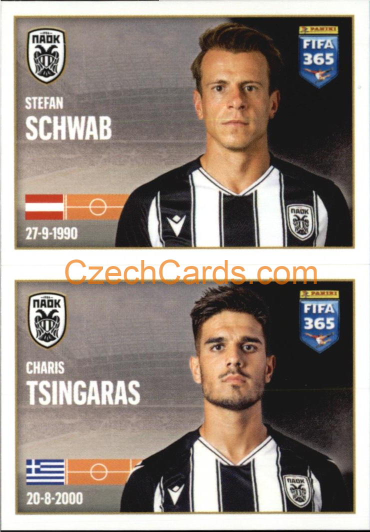 Stefan Schwab / Charis Tsingaras 2022 Panini FIFA 365 sticker #235