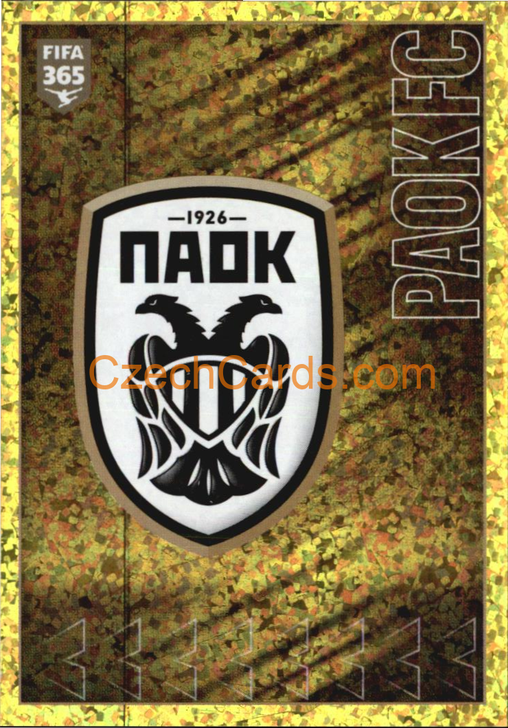 PAOK FC Logo 2022 Panini FIFA 365 sticker foil #239