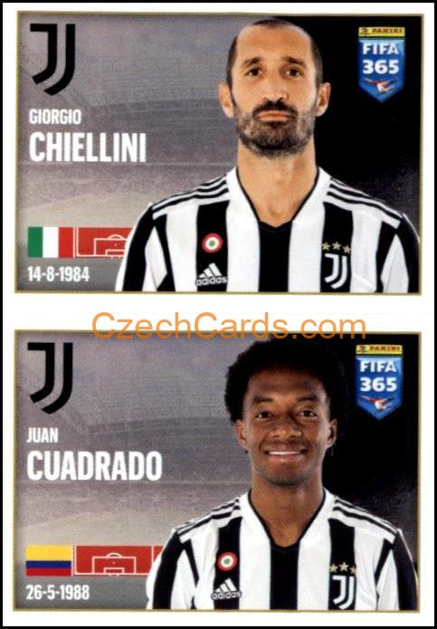 Giorgio Chiellini / Juan Cuadrado 2022 Panini FIFA 365 sticker #261