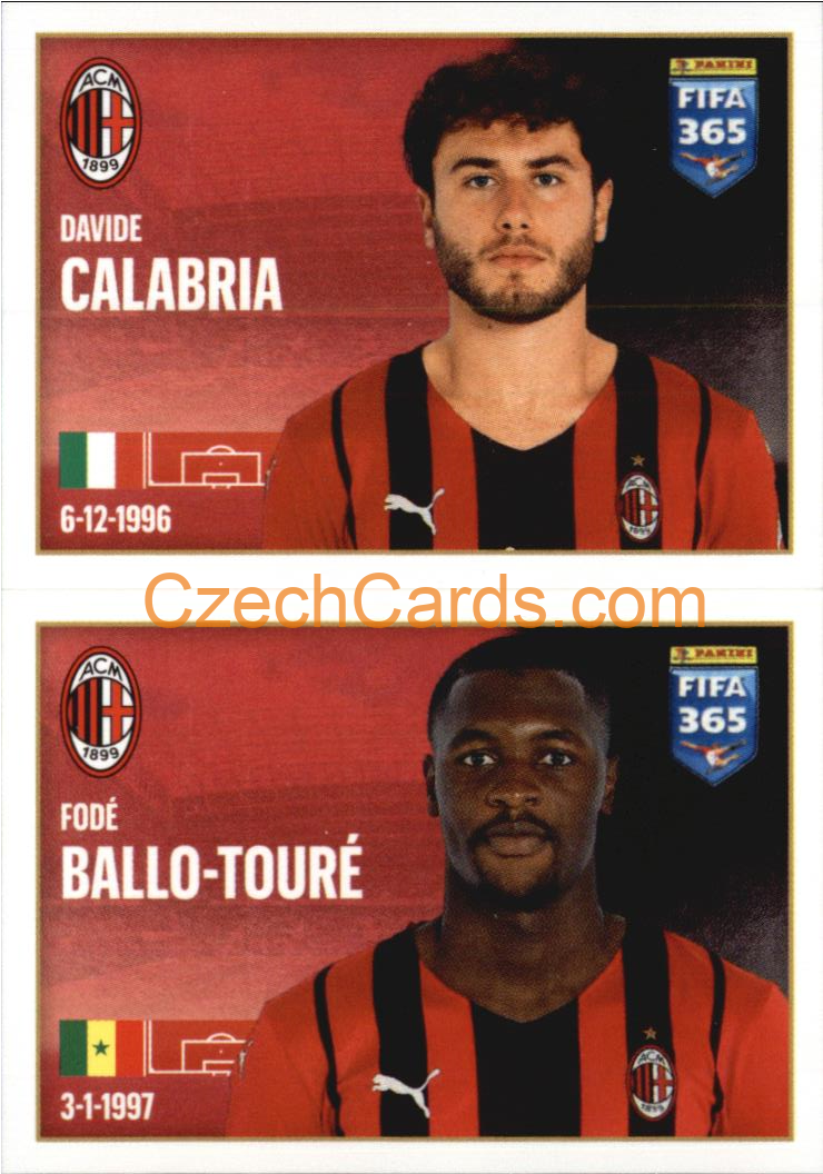 Davide Calabria / Fodé Ballo-Touré 2022 Panini FIFA 365 sticker #275