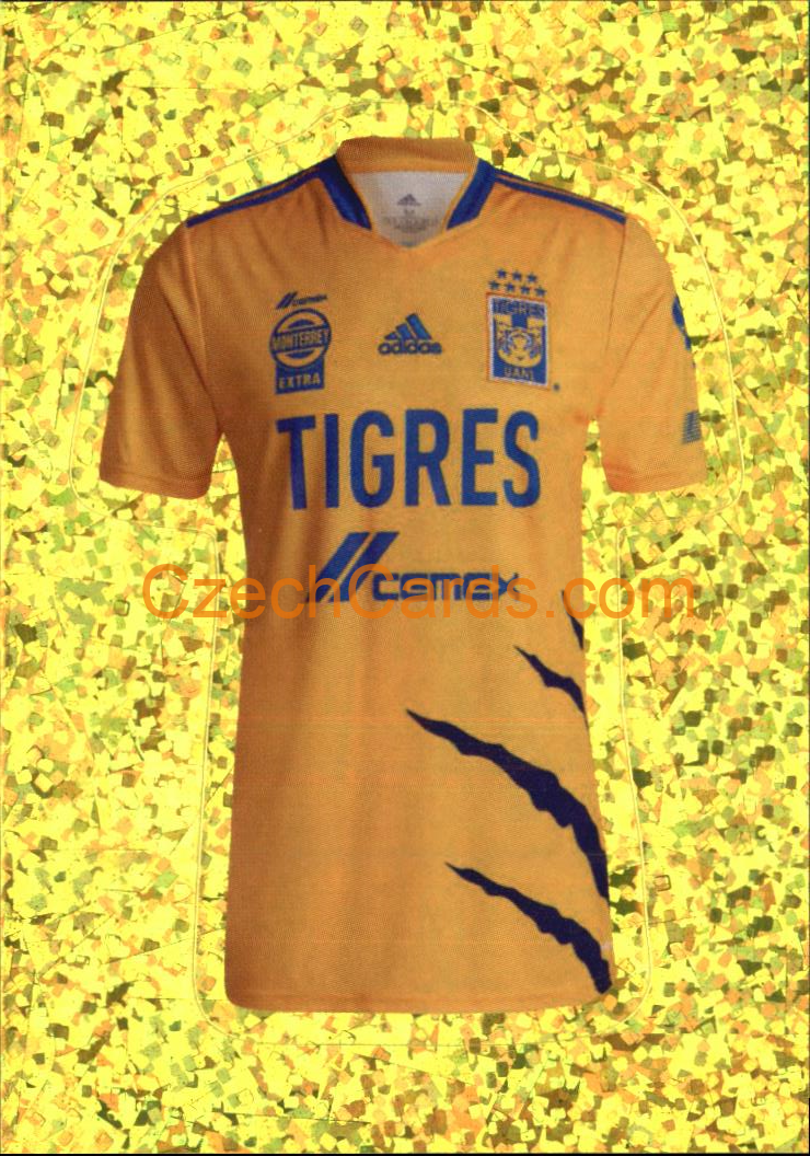 Tigres UANL team uniform 2022 Panini FIFA 365 sticker foil #302