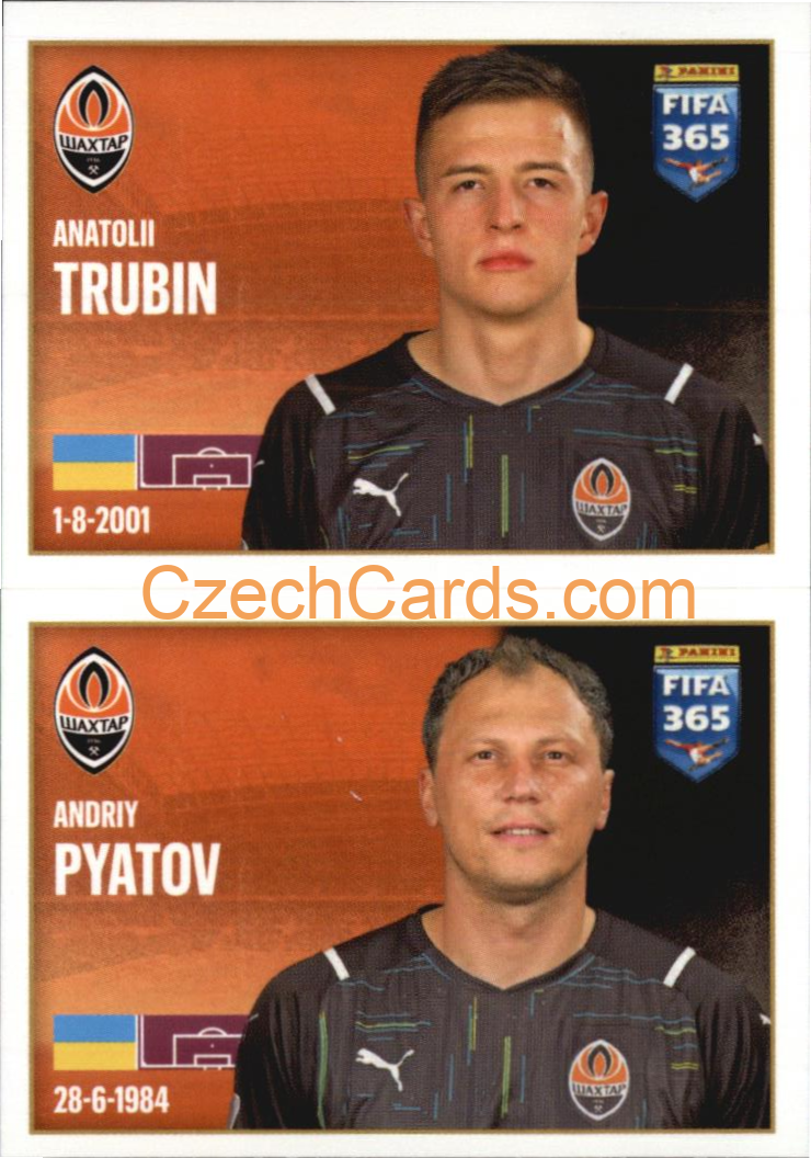 Anatoliy Trubin / Andriy Pyatov 2022 Panini FIFA 365 sticker #319