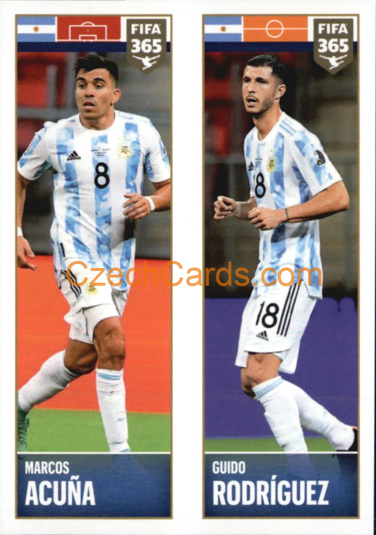 Marcos Acuña / Guido Rodríguez 2022 Panini FIFA 365 sticker #344