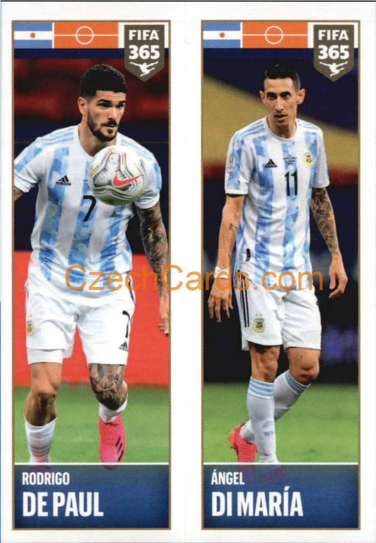 Rodrigo De Paul / Ángel Di María 2022 Panini FIFA 365 sticker #345