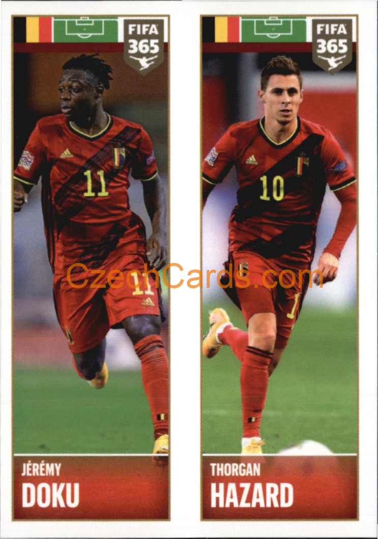 Jérémy Doku / Thorgan Hazard 2022 Panini FIFA 365 sticker #355