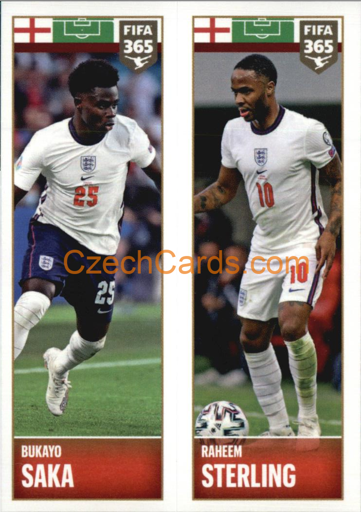 Bukayo Saka / Raheem Sterling 2022 Panini FIFA 365 sticker #372