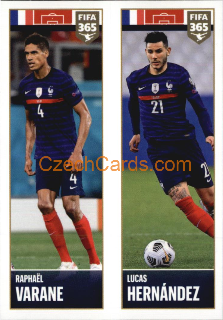 Raphaël Varane / Lucas Hernández 2022 Panini FIFA 365 sticker #374