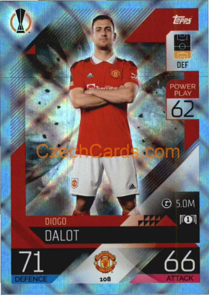 Diogo Dalot Topps Match Attax 2022/23 Crystal Parallel #108