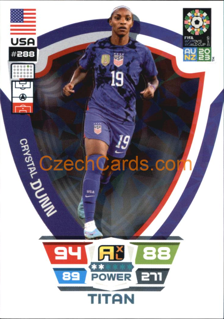 Crystal Dunn 2023 Panini FIFA Women's World Cup Adrenalyn TITANS #288