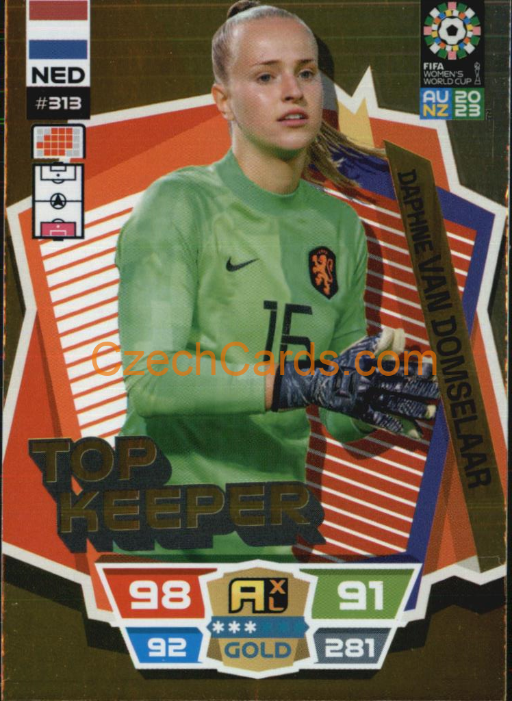 Daphne van Domselaar 2023 Panini FIFA Women's World Cup Adrenalyn GOLD #313