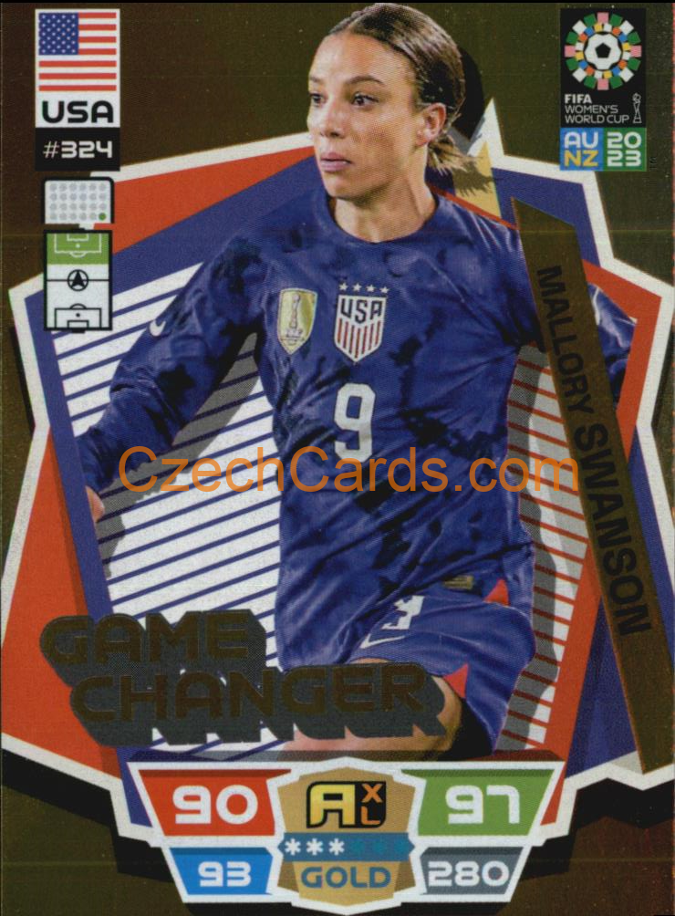 Mallory Swanson 2023 Panini FIFA Women's World Cup Adrenalyn GOLD #324