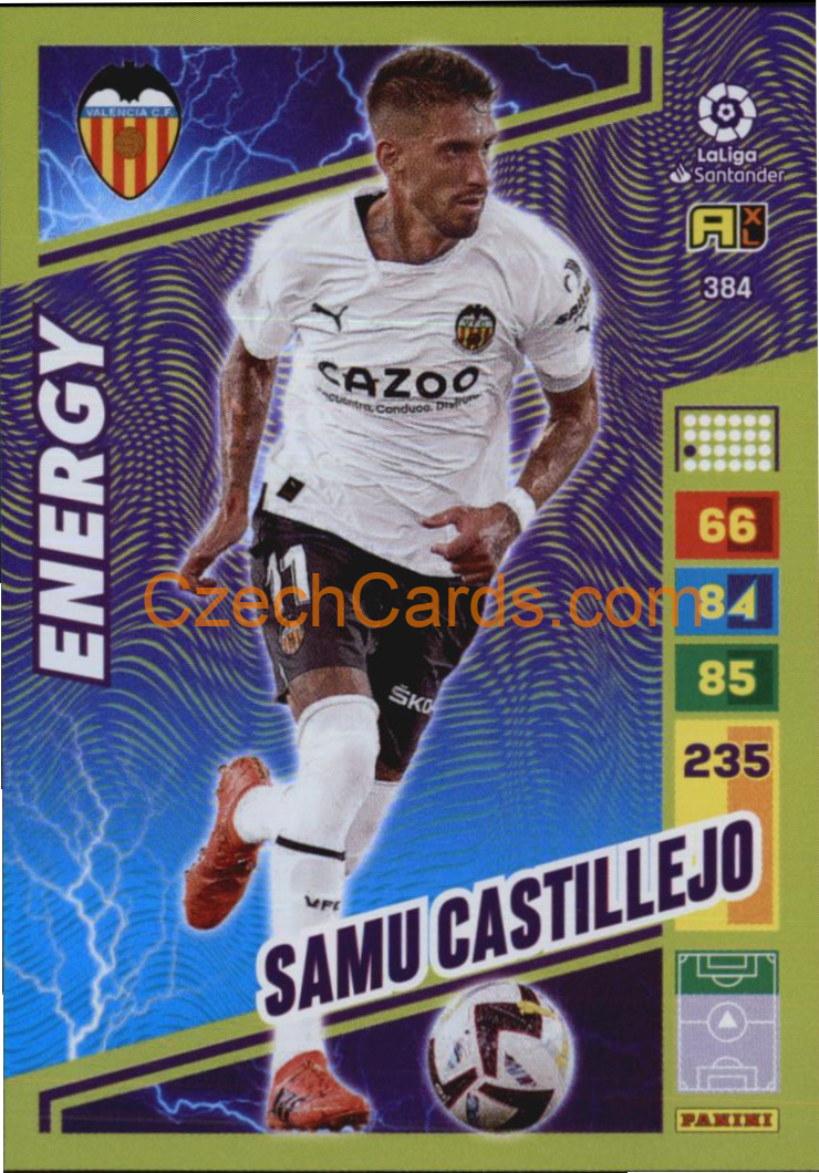 Samu Castillejo 2022/23 Panini LaLiga Santander Adrenalyn Energy #384