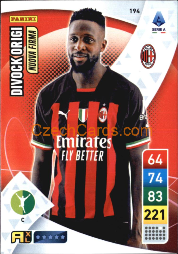 Divock Origi 2022/23 Panini Calciatori Adrenalyn XL #194