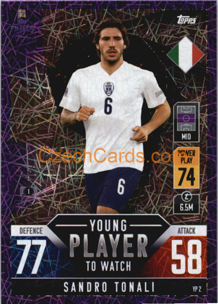 Sandro Tonali 2022/23 Match Attax 101 purple #YP2