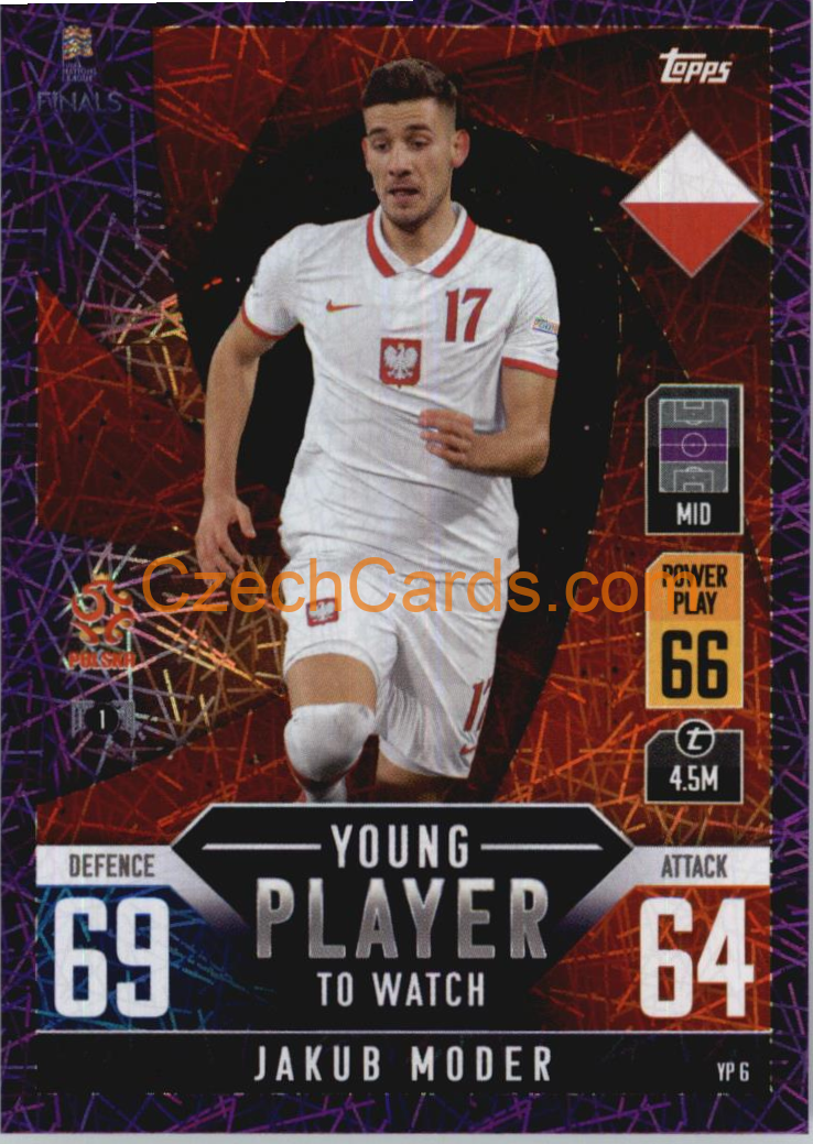 Jakub Moder 2022/23 Match Attax 101 purple #YP6