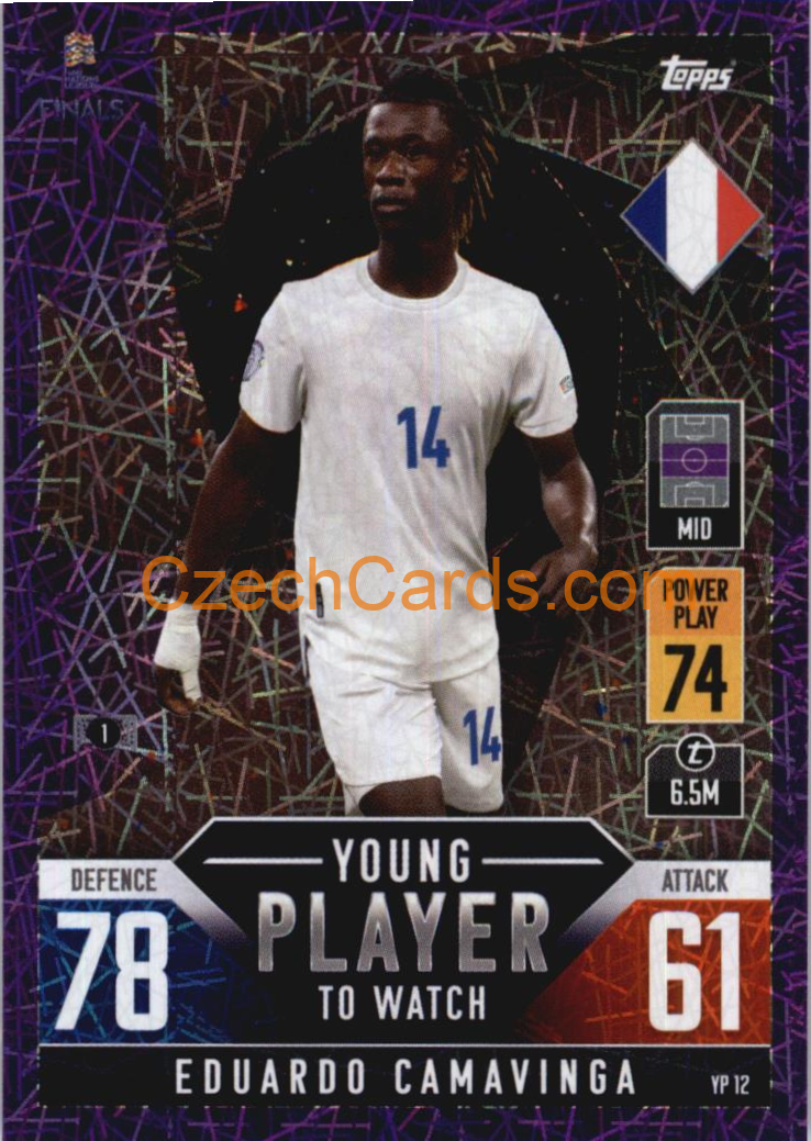Eduardo Camavinga 2022/23 Match Attax 101 purple #YP12