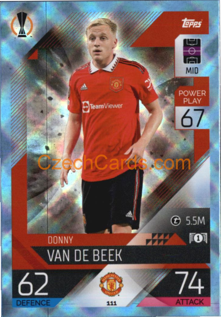 Donny Van De Beek Topps Match Attax 2022/23 Crystal Parallel #111