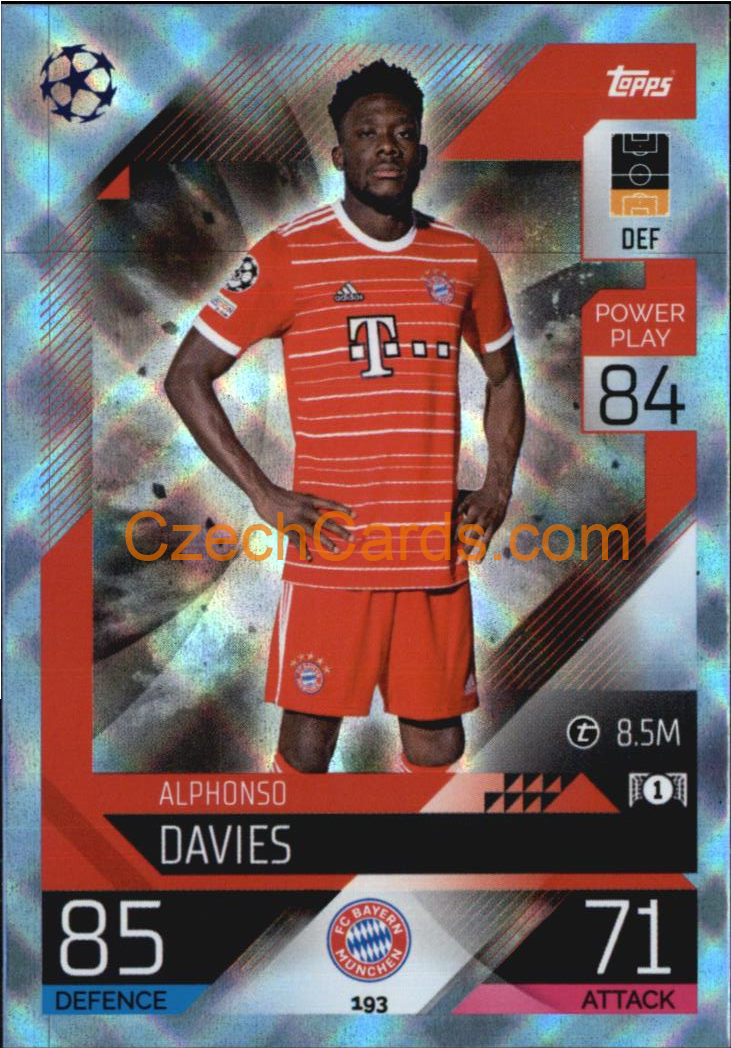 Alphonso Davies Topps Match Attax 2022/23 Crystal Parallel #193